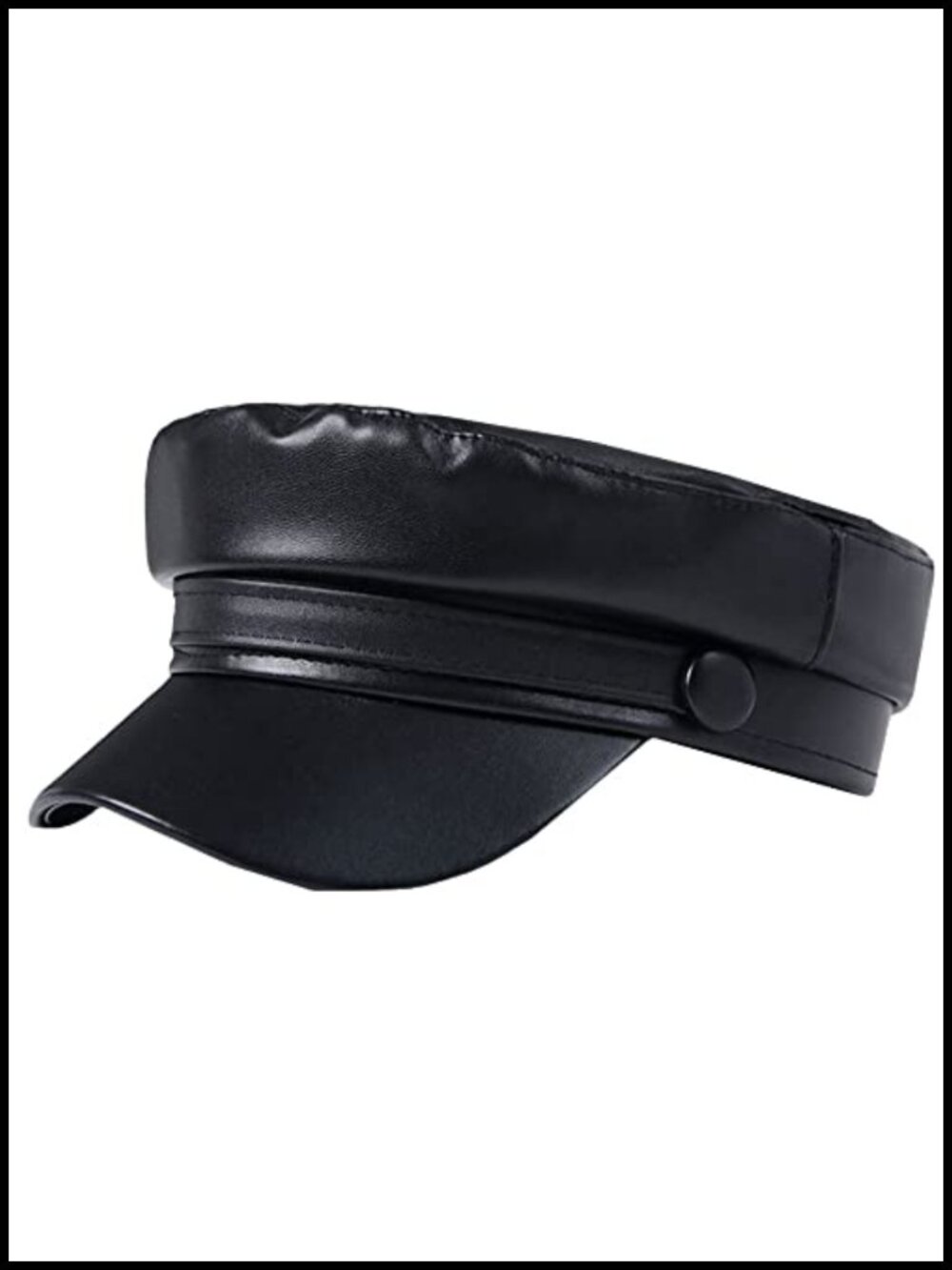 Women PU Leather Newsboy Paperboy Hat Flat Top Painter Cap